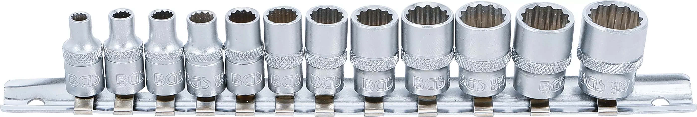 Steckschlüssel-Einsatz-Satz Zwölfkant | Antrieb Innenvierkant 6,3 mm (1/4") | Zollgrößen | 12-tlg.