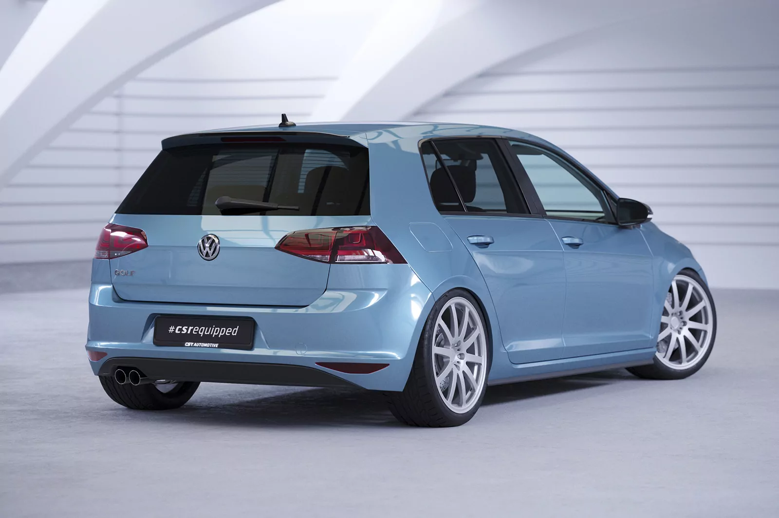 Heckflügel mit ABE für VW Golf 7 (Typ AU) HF919 Schwarz Strukturiert