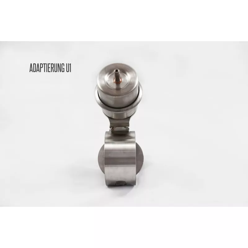 Anschraubendrohr Typ 44 mit Schelle einfach - 140x90mm  Oval eingerollt / abgeschrägt / mit schwarzem Absorber - L_ (mm) und d_ (mm innen) ist flexibel - muss angeben werden - L minimum 300mm und maximal 500mm