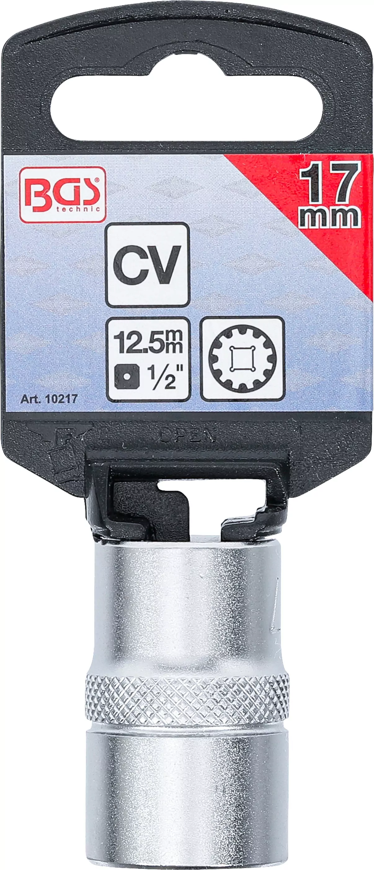 Steckschlüssel-Einsatz Gear Lock | Antrieb Innenvierkant 12,5 mm (1/2") | SW 17 mm