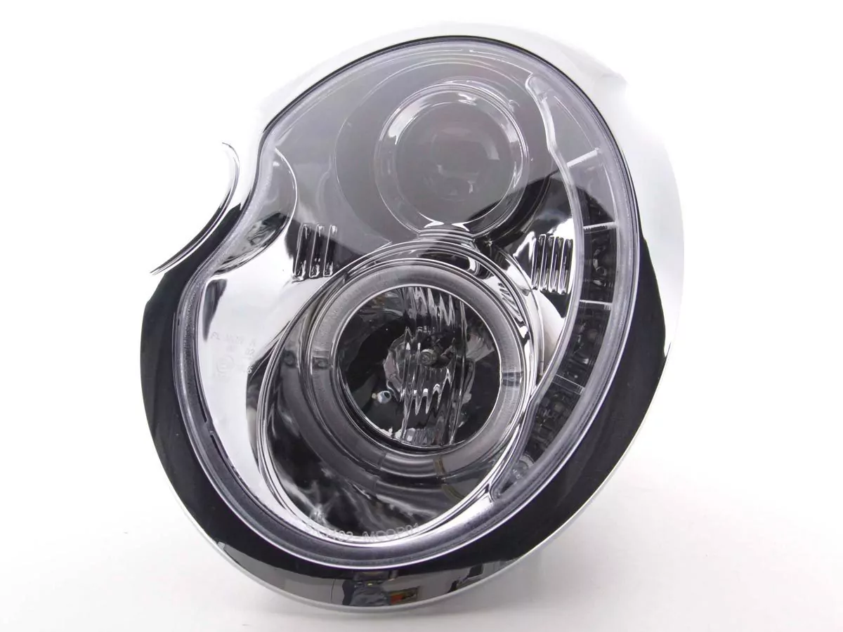 Scheinwerfer Set Daylight LED TFL-Optik Mini Cooper Typ R50 Bj. 01-06 chrom