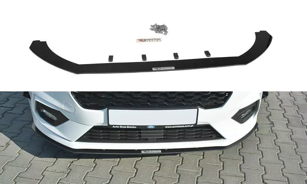 Racing Front Ansatz Passend Für V.2 Passend Für Ford Fiesta Mk8 ST/ ST-Line Schwarz Hochglanz Schwarz Hochglanz