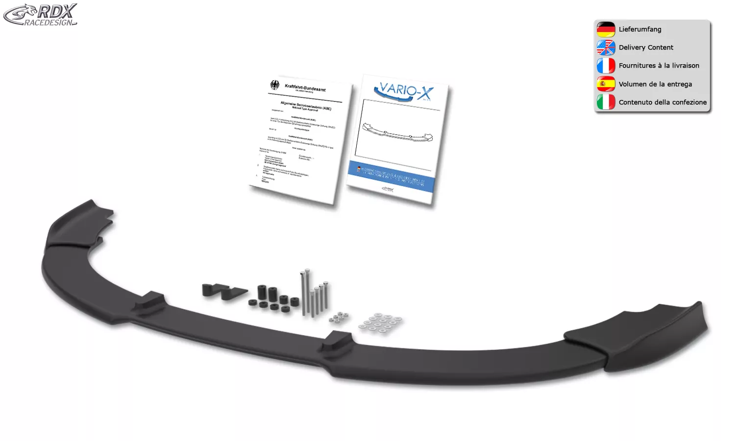 RDX Frontspoiler VARIO-X für AUDI A6 4F 2008-2011 Frontlippe Front Ansatz Vorne Spoilerlippe