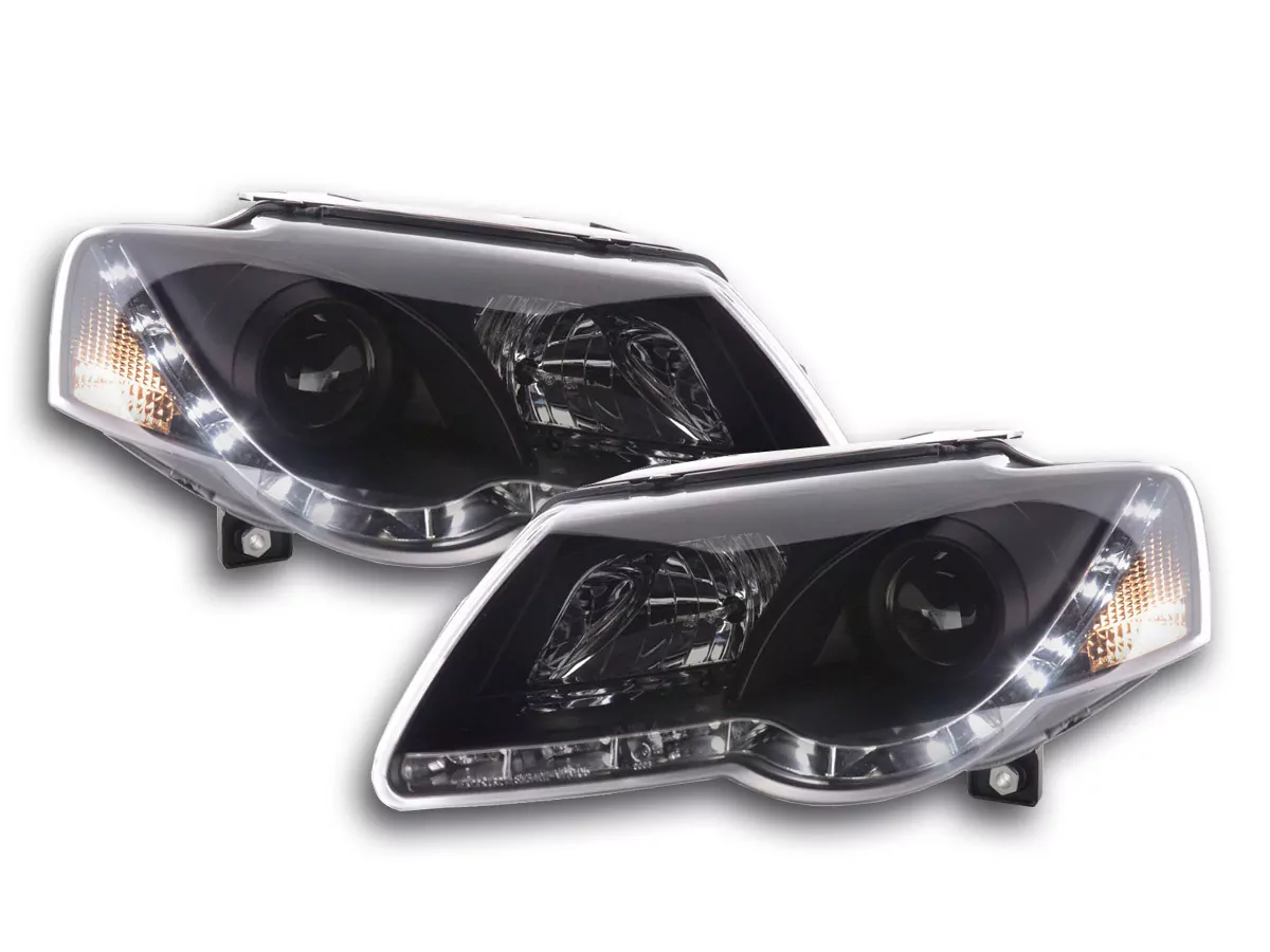 Scheinwerfer Set Daylight LED TFL-Optik VW Passat Typ 3C Bj. 05- schwarz