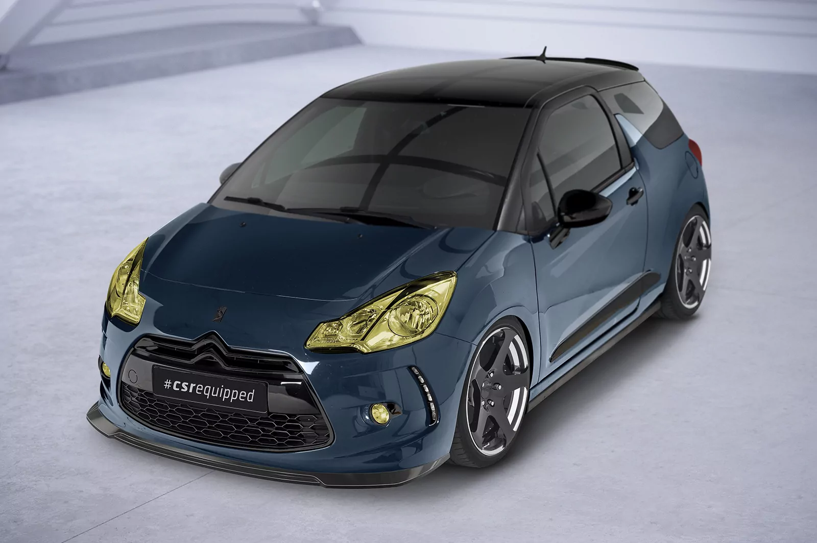 Cup-Spoilerlippe mit ABE für Citroen DS3 CSL518 Schwarz Strukturiert