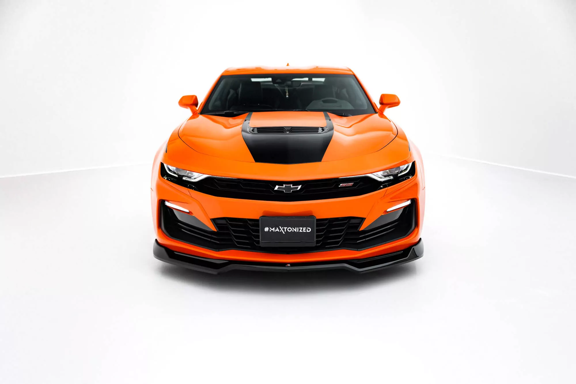 Front Ansatz V.1 Für Chevrolet Camaro SS Mk6 Facelift Schwarz Hochglanz