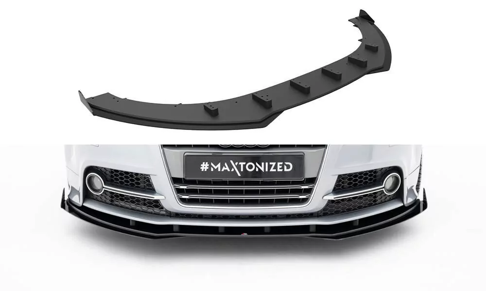 Street Pro Front Ansatz Für +Flaps Für + Flaps Audi TT S / TT S-Line 8J Facelift Schwarz Hochglanz