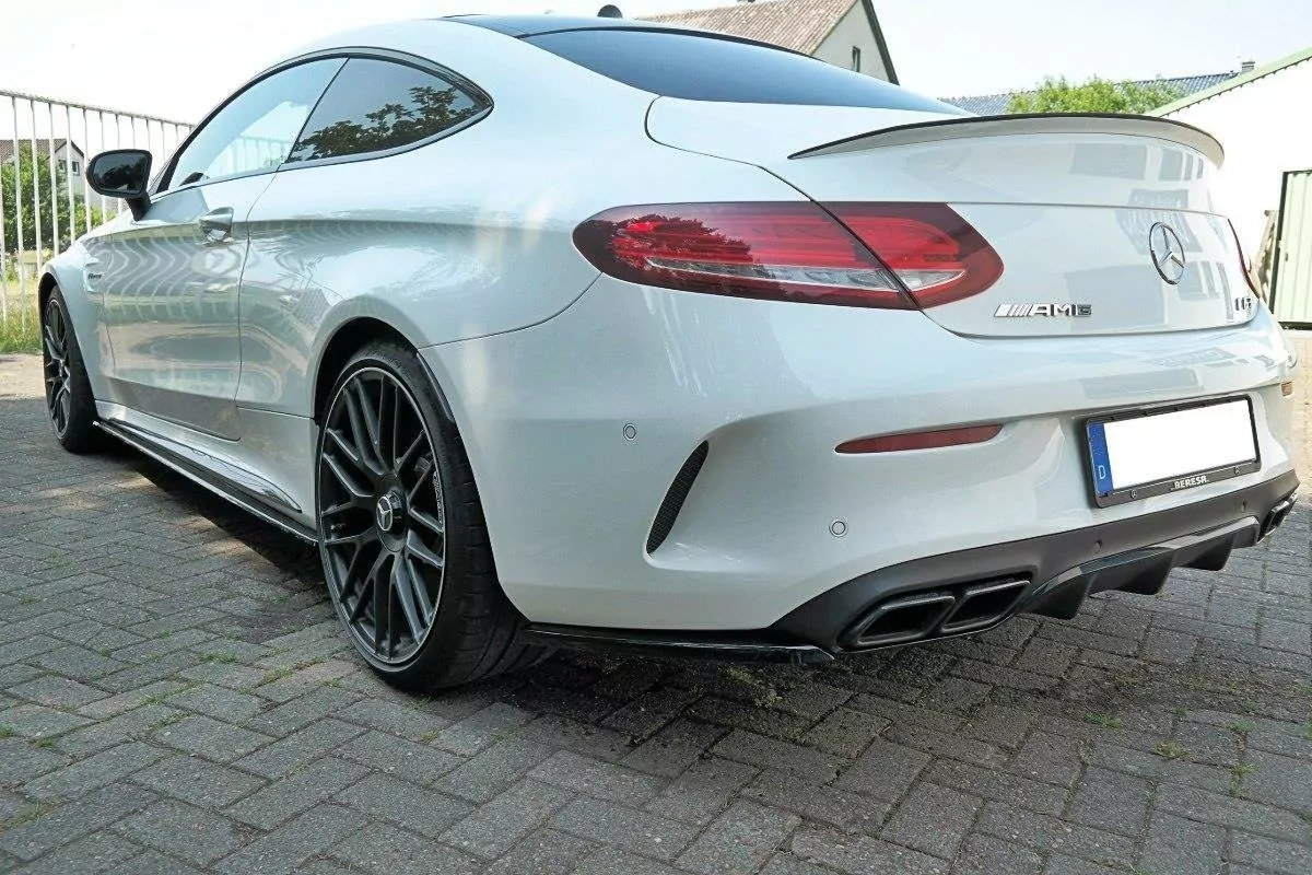 Heck Ansatz Flaps Diffusor Passend Für Diffusor Passend Für Mercedes C-Klasse C205 63 AMG Coupe Schwarz Hochglanz Schwarz Hochglanz