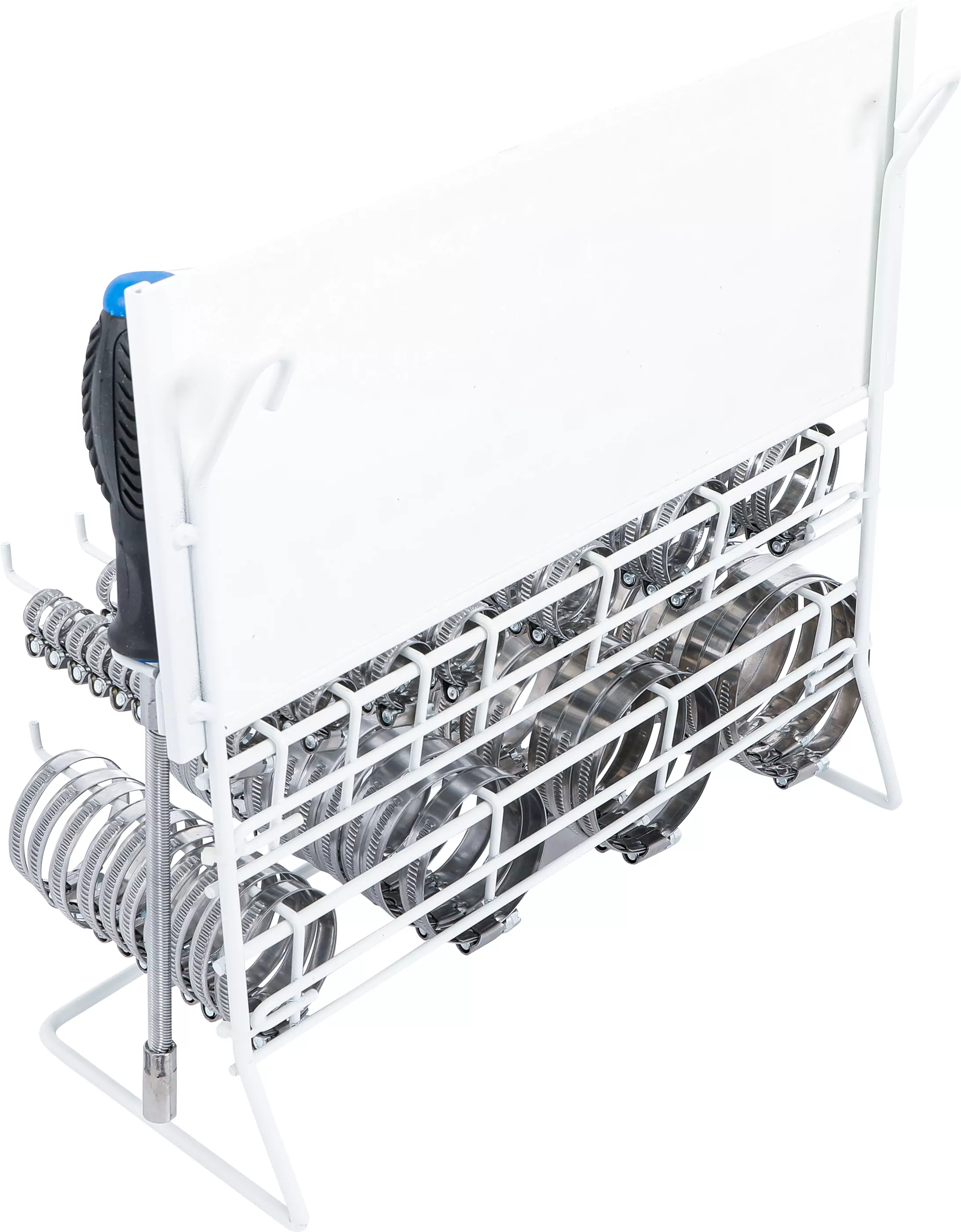 Schlauchklemmen-Sortiment | rostfrei | auf Tafel | 111-tlg.