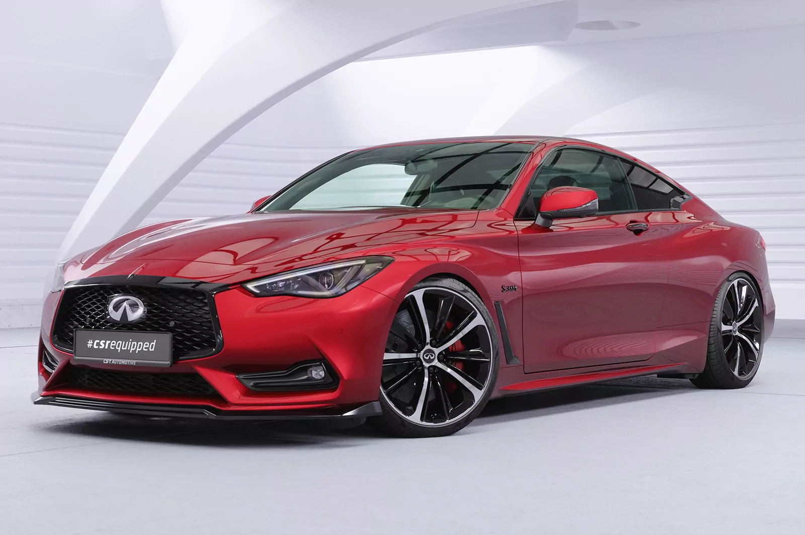 Cup-Spoilerlippe mit ABE für Infiniti Q60 CSL754 Schwarz Strukturiert
