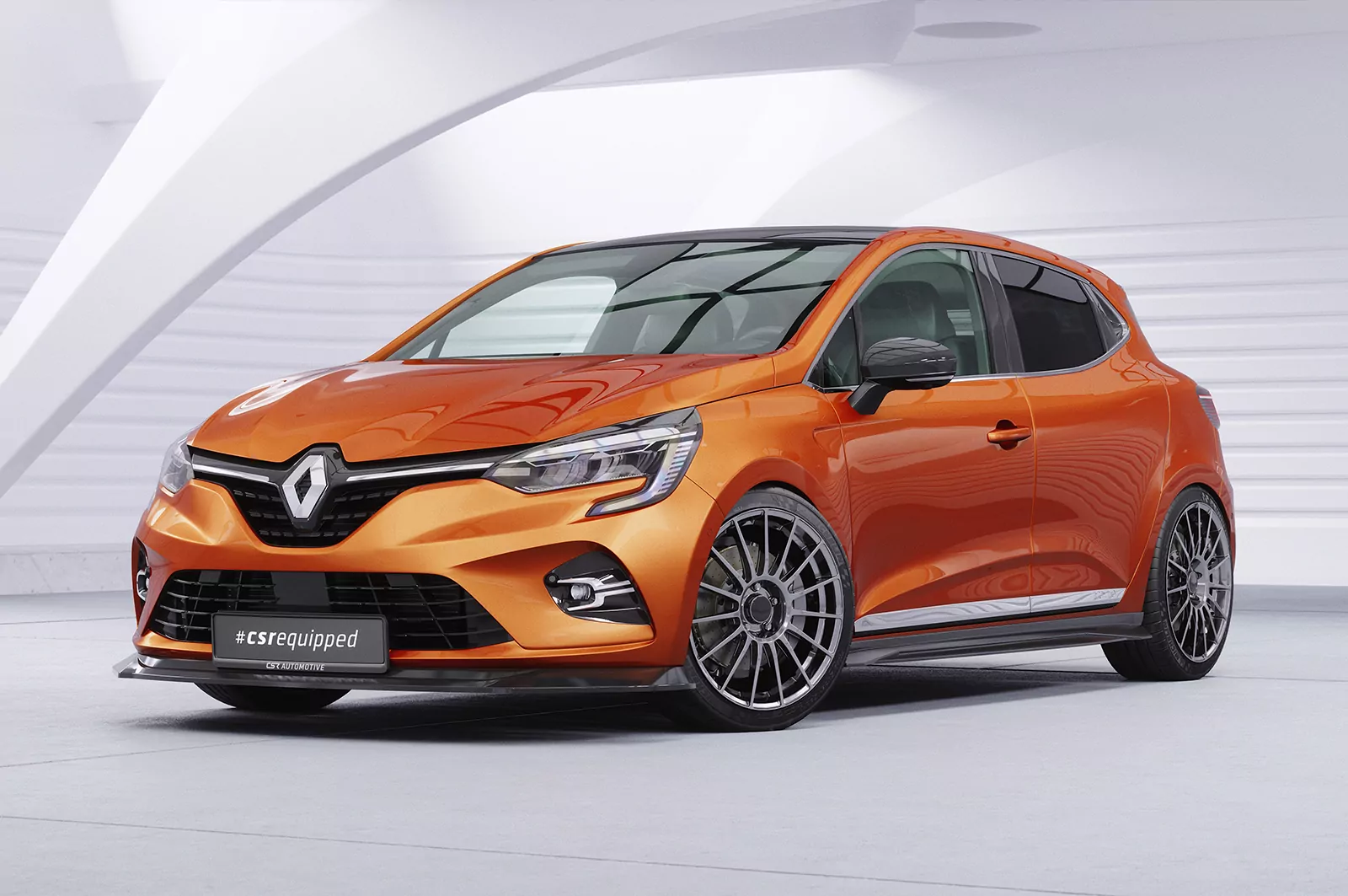 Cup-Spoilerlippe mit ABE für Renault Clio V CSL520 Schwarz Strukturiert