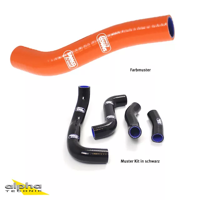 SAMCO SPORT Siliconschlauch Kit orange für Kawasaki ZRX1100 ZRX1200 ab Modelljahr 1997- nur für Fahrzeuge ohne Vergaserenteisung