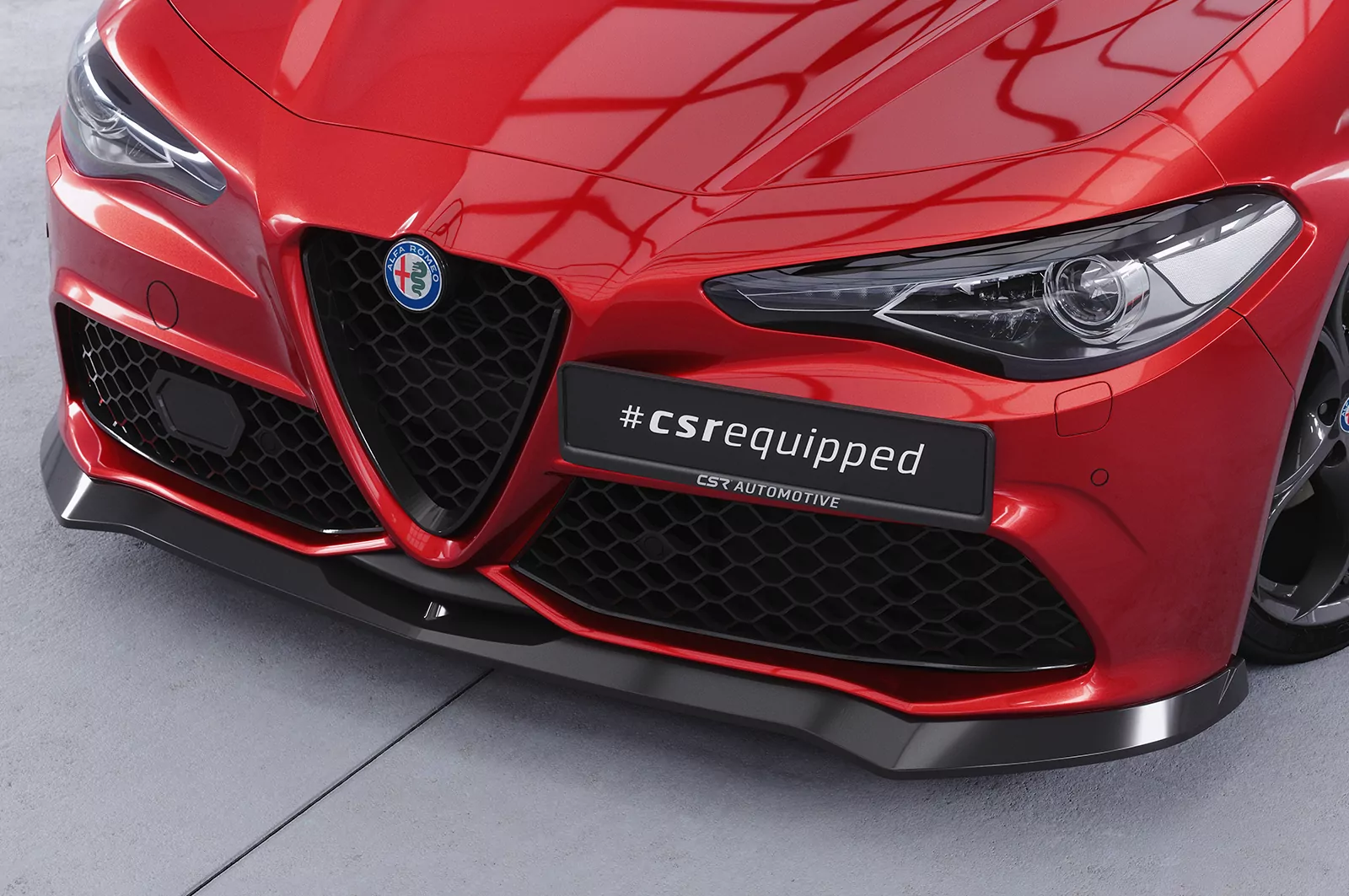 Cup-Spoilerlippe mit ABE für Alfa Romeo Giulia (952) Veloce CSL782 Schwarz Strukturiert