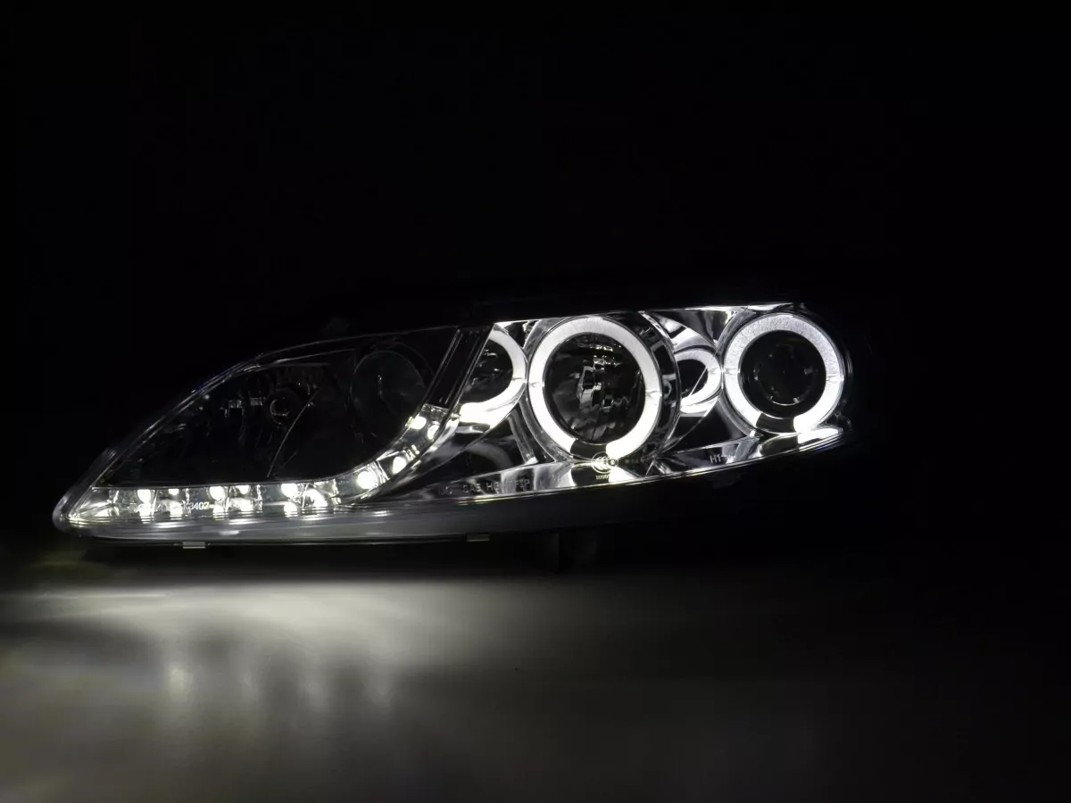 Scheinwerfer Set Daylight LED TFL-Optik Mazda 6 Limo Bj. 02-07 chrom