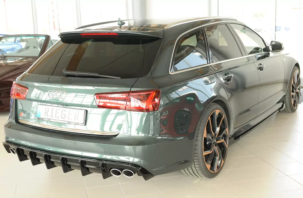 Rieger Heckeinsatz (für Fzg. mit AHK) glanz schwarz für Audi A6 S6 (4G/C7) Lim. 09.14- (ab Facelift)