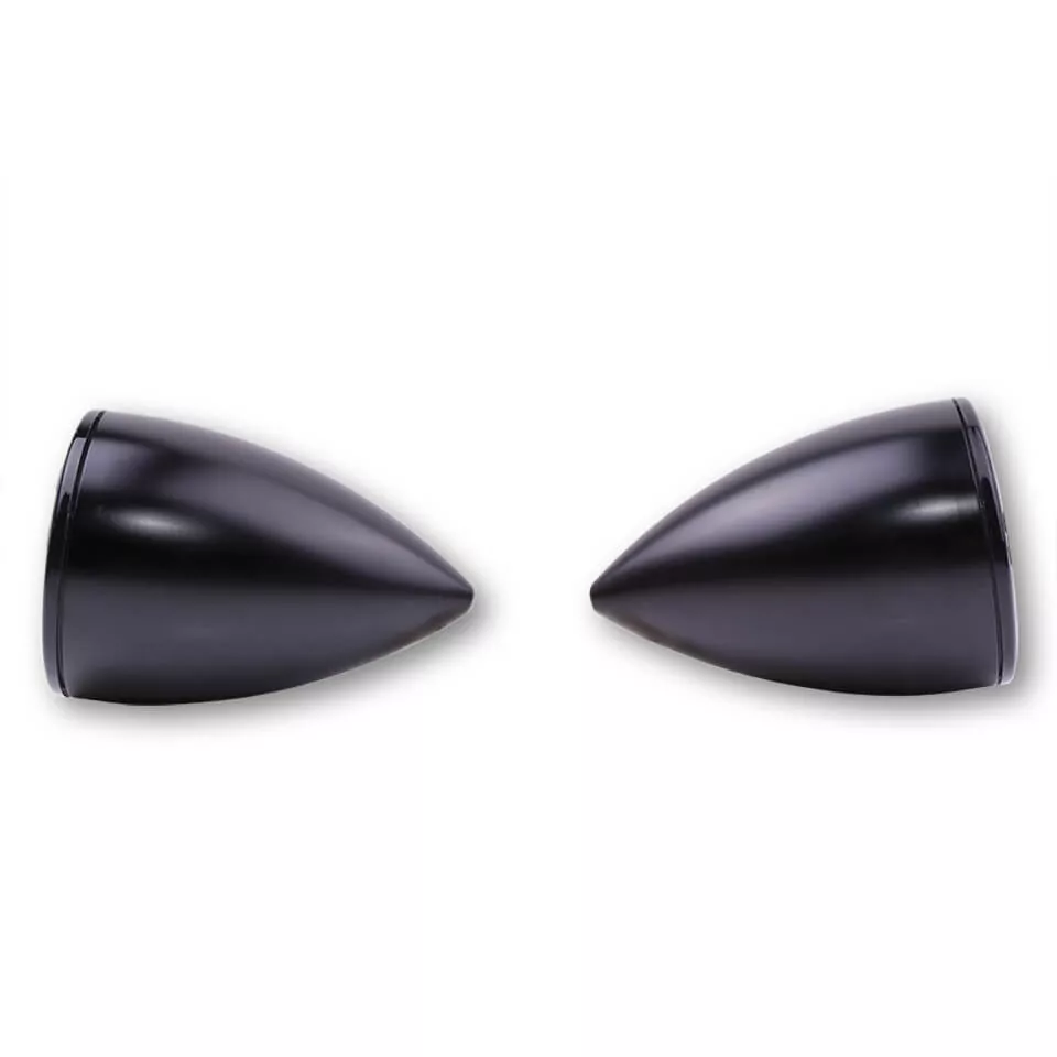HIGHSIDER pro Rocket Bullet LED Blinker/Positionslicht Schwarz/Getönt 2in1, E-Geprüft (Paar)