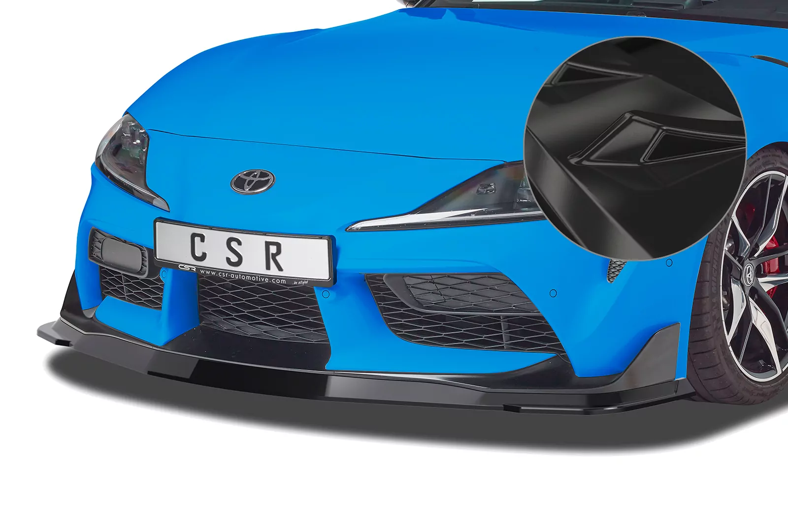 Cup-Spoilerlippe mit ABE für Toyota GR Supra (A90) Glossy (schwarz hochglanz)