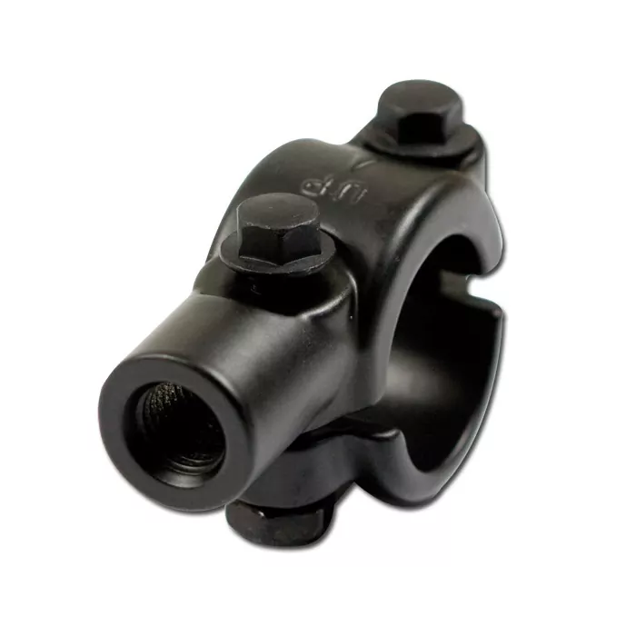  Spiegelschelle 22mm, schwarz, 10mm Rechtsgewinde, ALU-Guss, zweiteilig