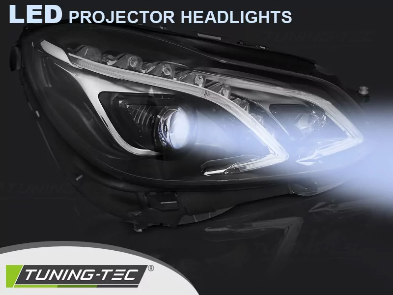 HEADLIGHTS TRUE DRL BLACK fits MERCEDES W212 13-16