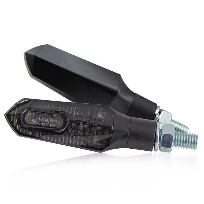 Led-blinker Standlichtkombi "force", Schwarz, Abs, M8, Paar, L 57 X T 22 X H 22 Mm, Getönt, E-geprüft