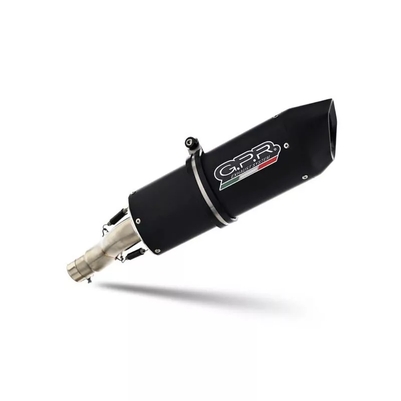 Moto Guzzi Stelvio 1200 8V  2011-2017, Furore Nero, Homologated legal slip-on exhaust including removable db killer and link pip