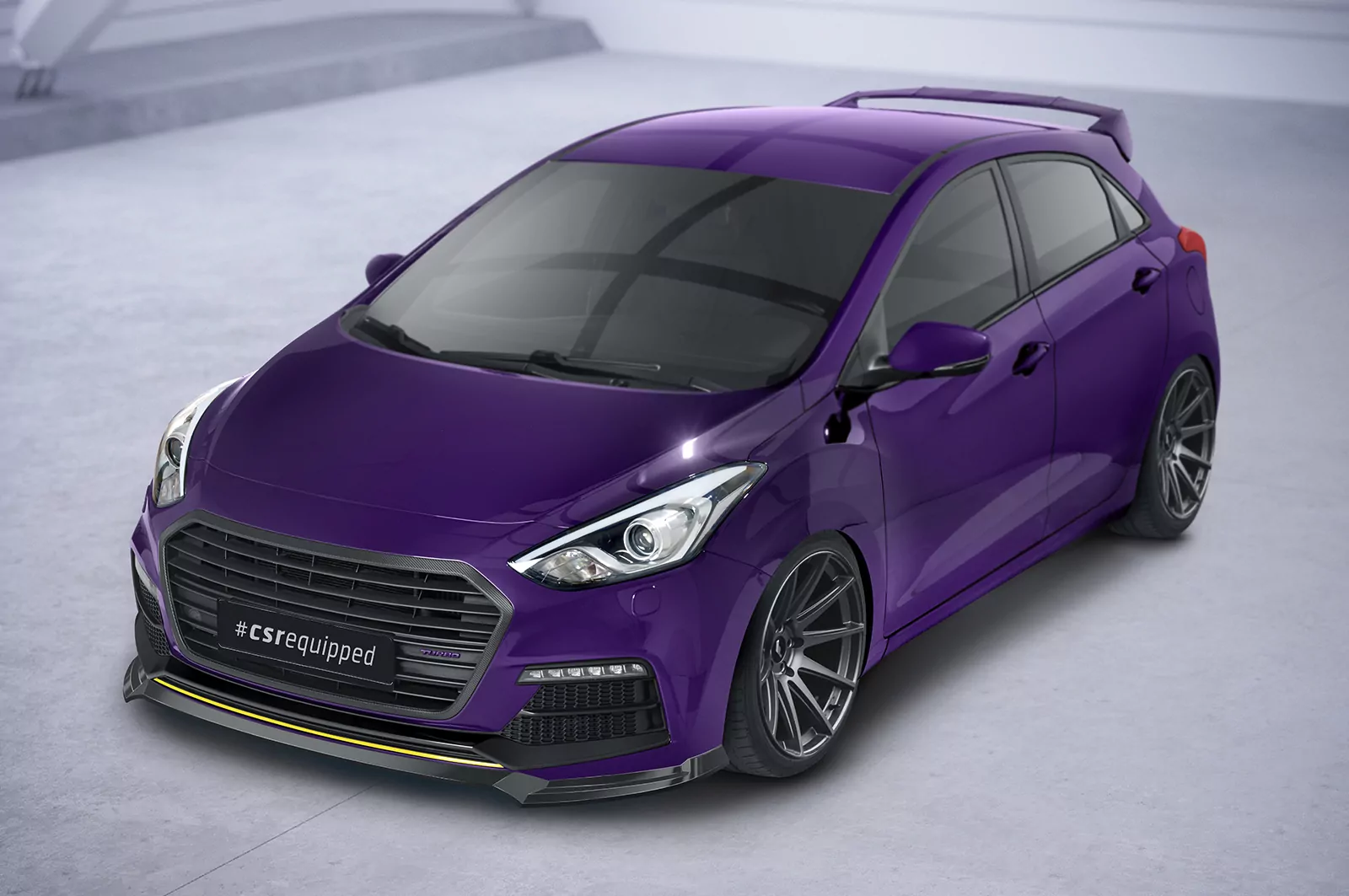 Cup-Spoilerlippe mit ABE für Hyundai I30 (GD) Turbo CSL635 Schwarz Strukturiert