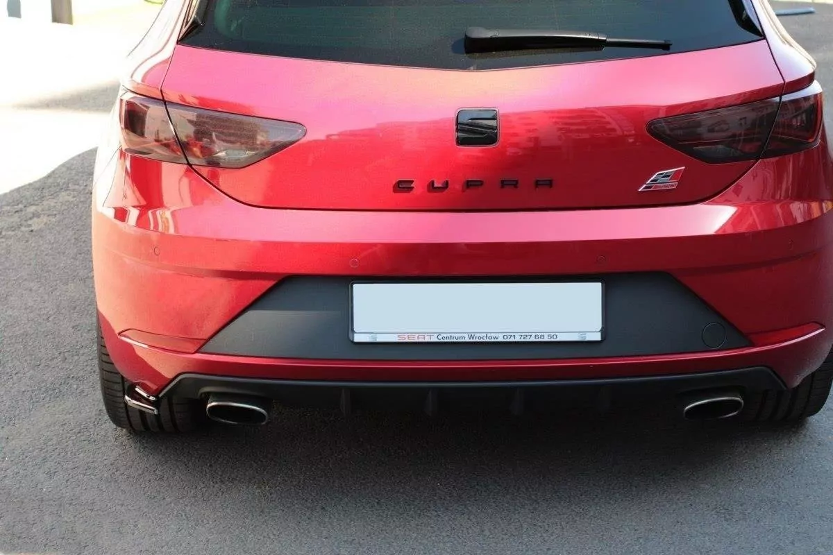 Heck Ansatz Flaps Diffusor Passend Für Diffusor V.2 Passend Für Seat Leon Mk3 Cupra FL Schwarz Hochglanz Schwarz Hochglanz