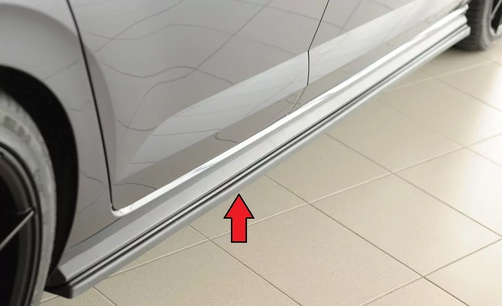 Rieger Seitenschweller rechts ansatz matt schwarz für VW Polo (AW) GTI 5-tür. 06.17-05.21 (bis Facelift)