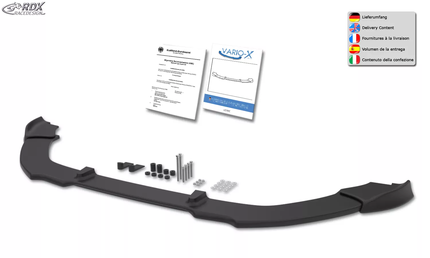 RDX Frontspoiler VARIO-X für FORD Focus 3 ST Facelift (2015+) Frontlippe Front Ansatz Vorne Spoilerlippe