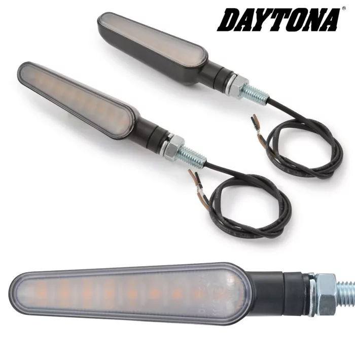 LED-Blinker "RAY" | SEQ | Alu | schwarz | M8 Paar | L 114,5 x T 24 x H 19,6mm | E-geprüft