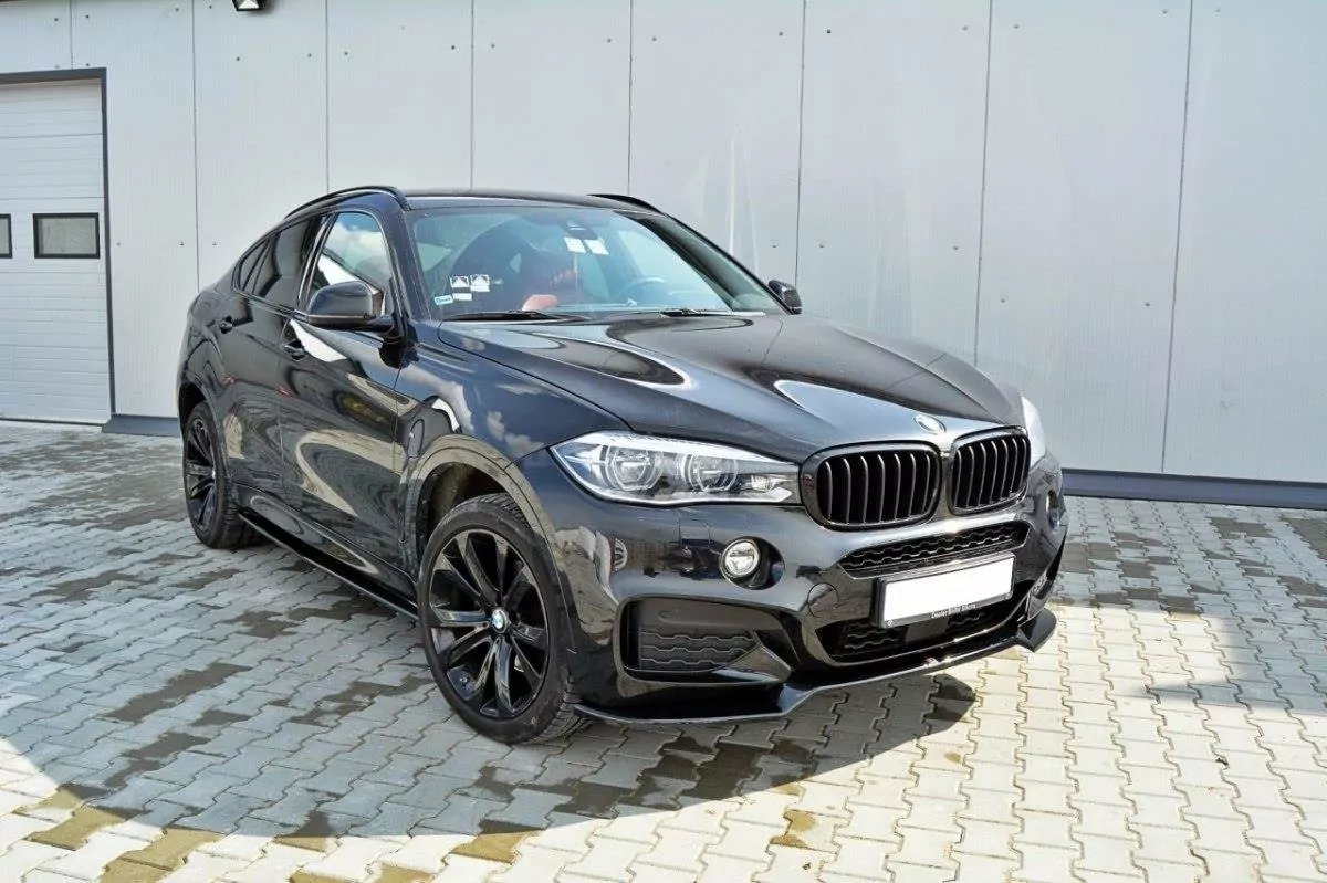 Front Ansatz Passend Für V.1 Passend Für BMW X6 F16 M Paket Schwarz Hochglanz Schwarz Hochglanz