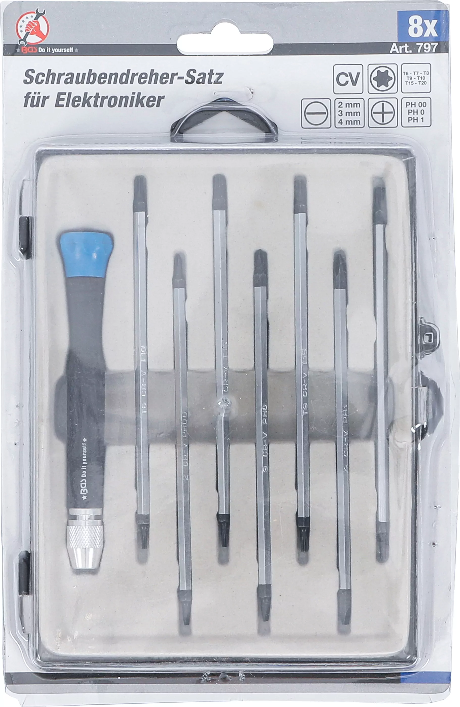 Schraubendreher-Satz für Elektroniker | 8-tlg.