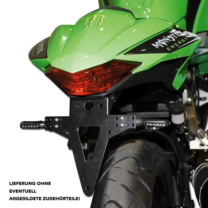Kennzeichenhalter Kawasaki Ninja 300, 13-17, Z300 Bj. 15-17, Verstellbar, Inkl. Reflektorhalter