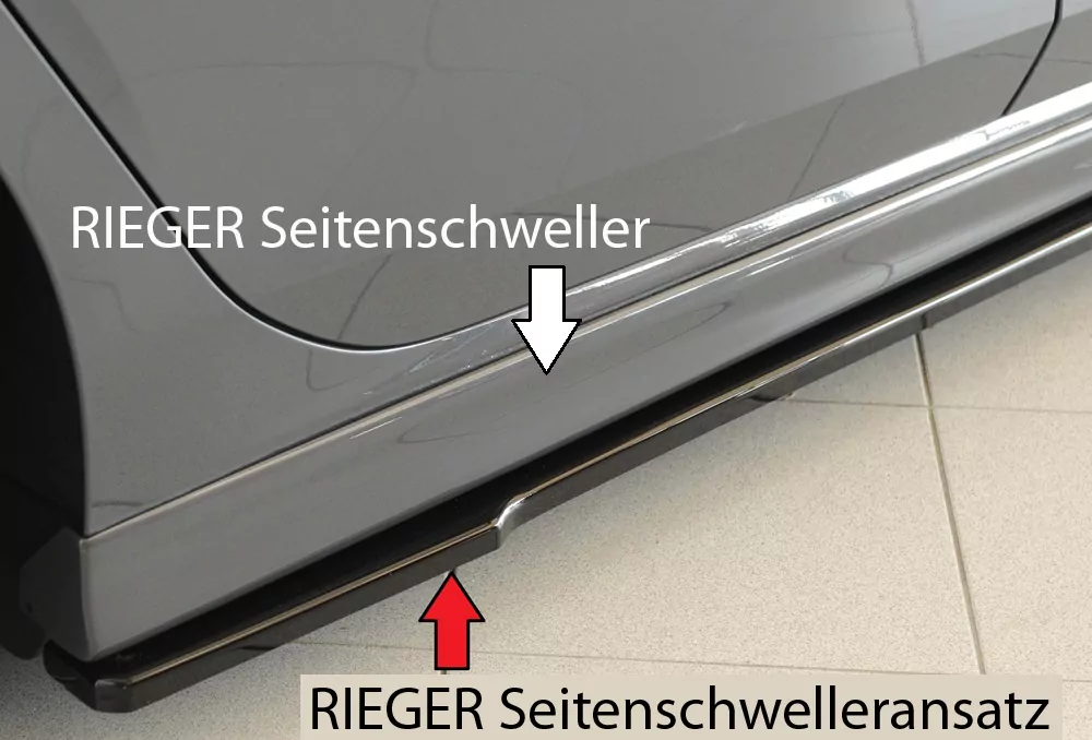Rieger Seitenschweller rechts ansatz glanz schwarz für VW Leon FR (5F) 5-tür. (ST/Kombi) 01.17- (ab Facelift)