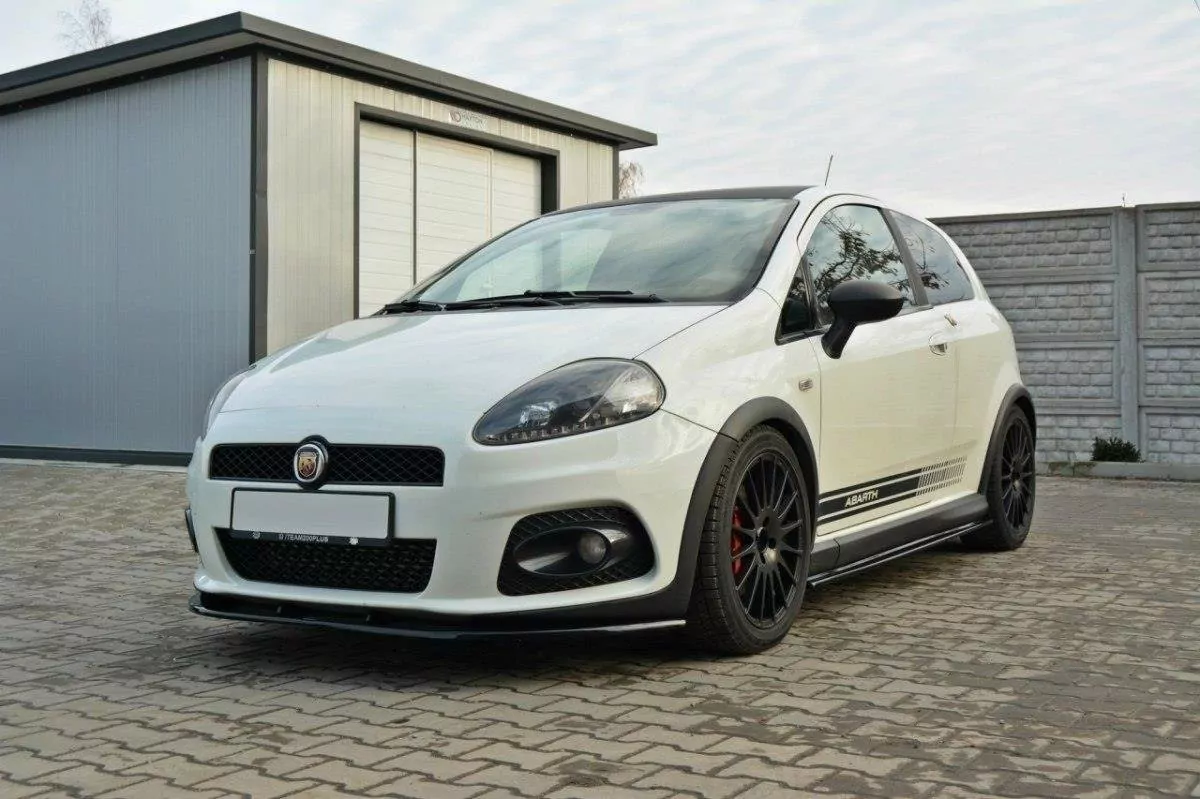 Front Ansatz Passend Für V.2 Passend Für FIAT GRANDE PUNTO ABARTH Schwarz Hochglanz Schwarz Hochglanz