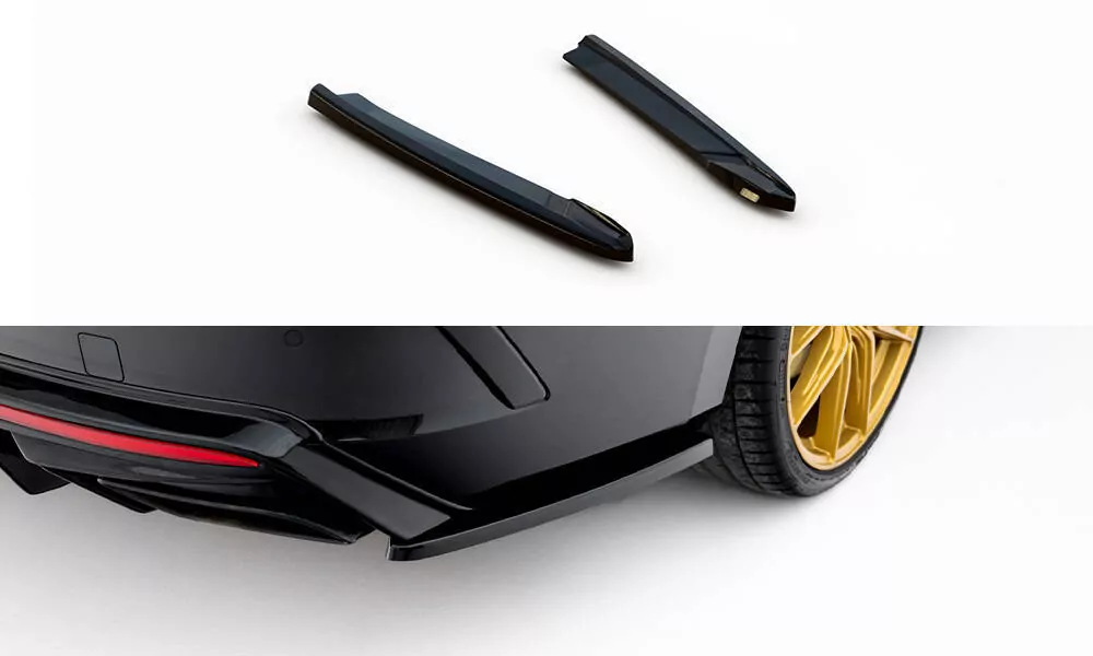 Heck Ansatz Flaps Diffusor V.3 Für Skoda Octavia RS Liftback / Combi Mk4 Facelift Schwarz Hochglanz