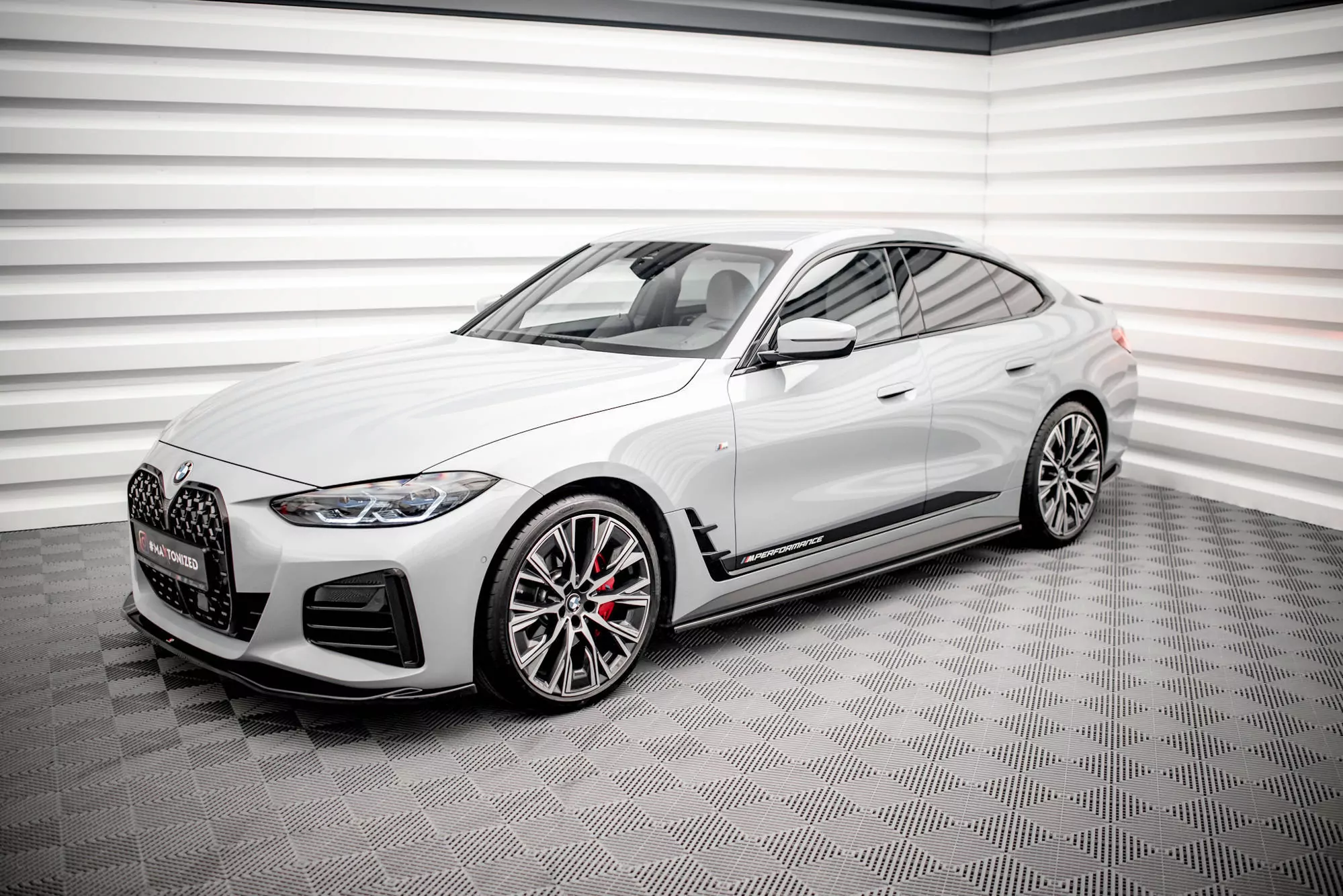 Seitenschweller Ansatz Für V.2 Für BMW I4 M-Paket G26 Schwarz Hochglanz