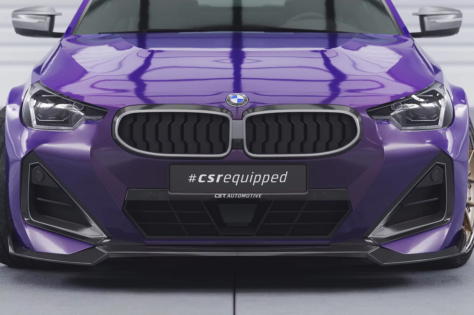 Cup-Spoilerlippe mit ABE für BMW 2er G42 M-Paket/M240i CSL716 Schwarz Strukturiert