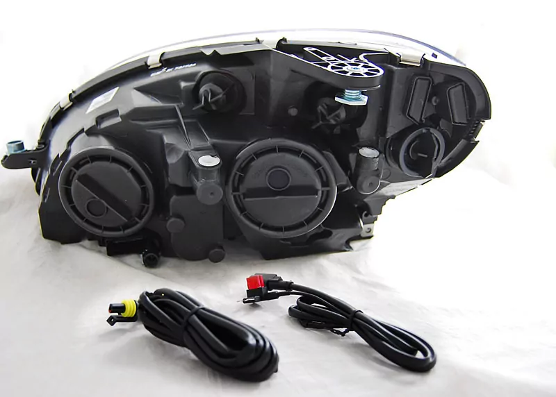 HEADLIGHTS TRUE DRL BLACK fits MERCEDES W204 07-10  