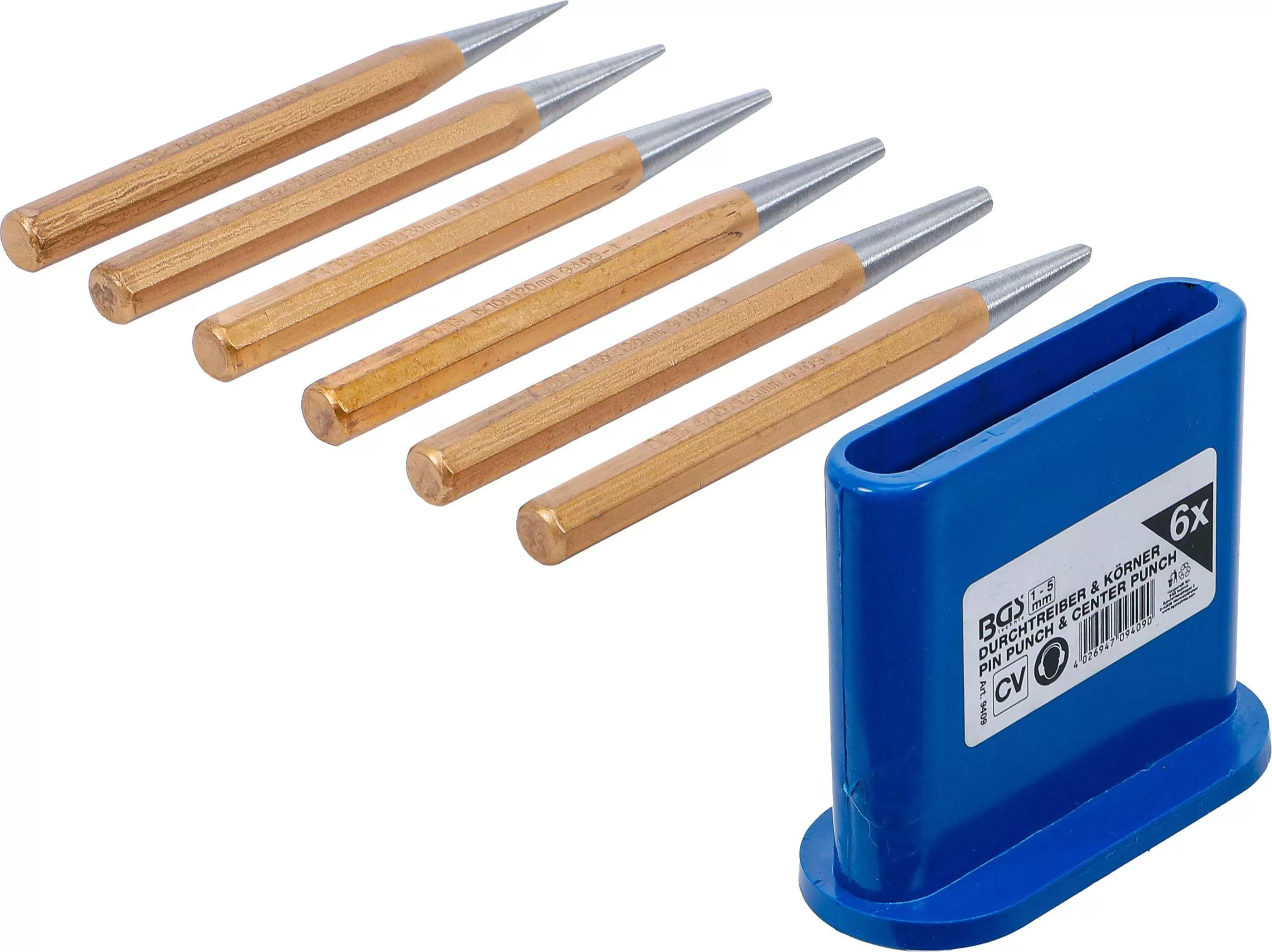 Durchtreiber-/ Körner-Satz | 120 mm | 1 - 5 mm | 6-tlg.