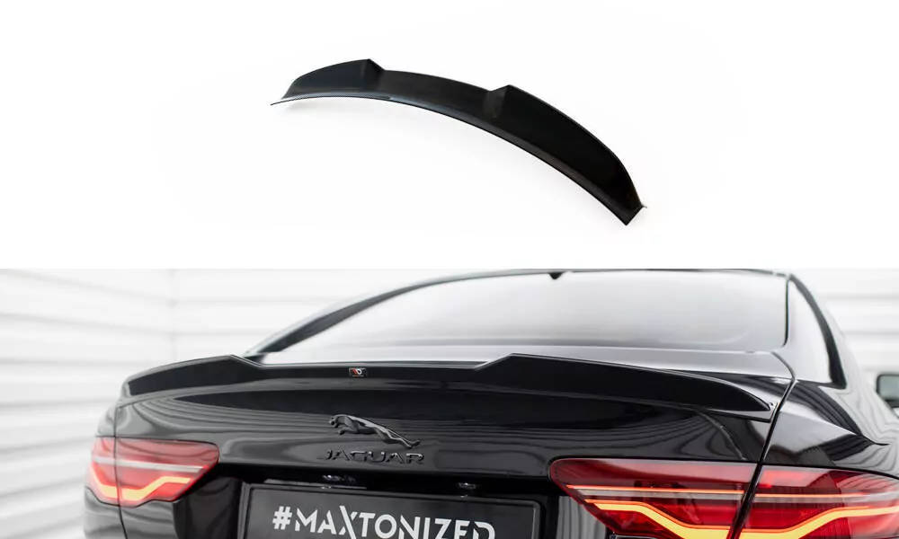 Spoiler CAP Für 3D Jaguar XE X760 Facelift Schwarz Hochglanz