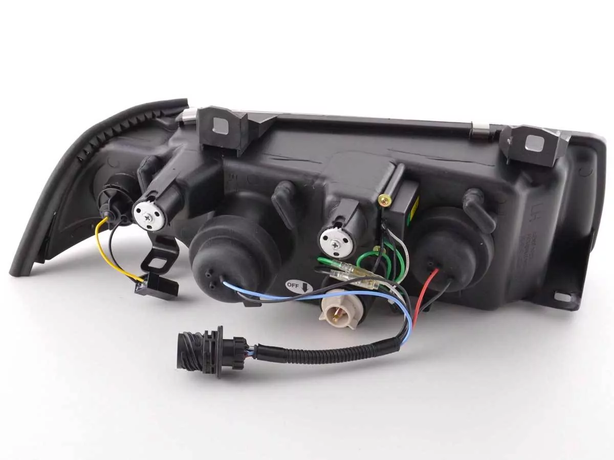 Scheinwerfer Set Daylight LED TFL-Optik BMW 3er Coupe, Cabrio Typ E36 Bj. 92-98 schwarz