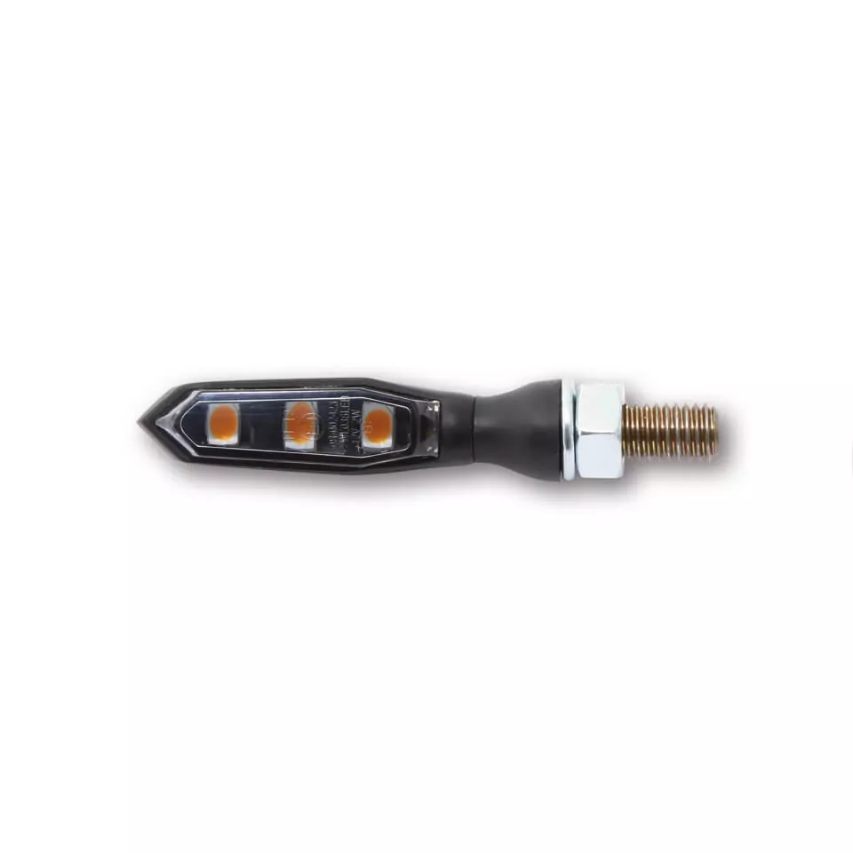 HIGHSIDER Pro Sonic-X1 LED Blinker Gehäuse Schwarz / Linse Rauchgrau (Paar), Vorn & Hinten