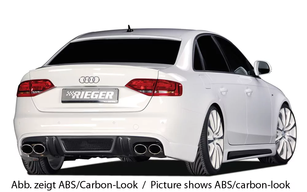 Rieger Heckschürzenansatz für Audi A4 (B8/B81) - Avant 11.07-12.11 (bis Facelift) carbon optik