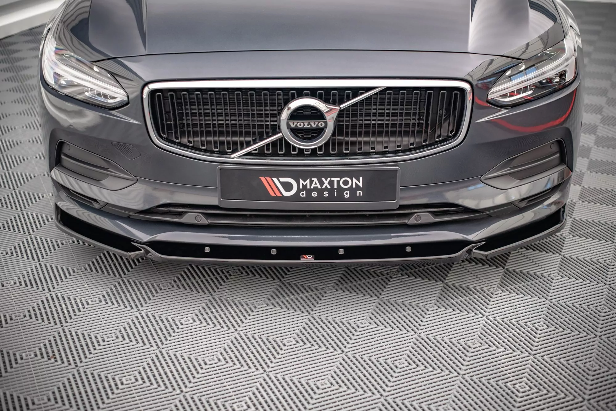 Front Ansatz V.1 Für Volvo V90 Mk2 Schwarz Hochglanz