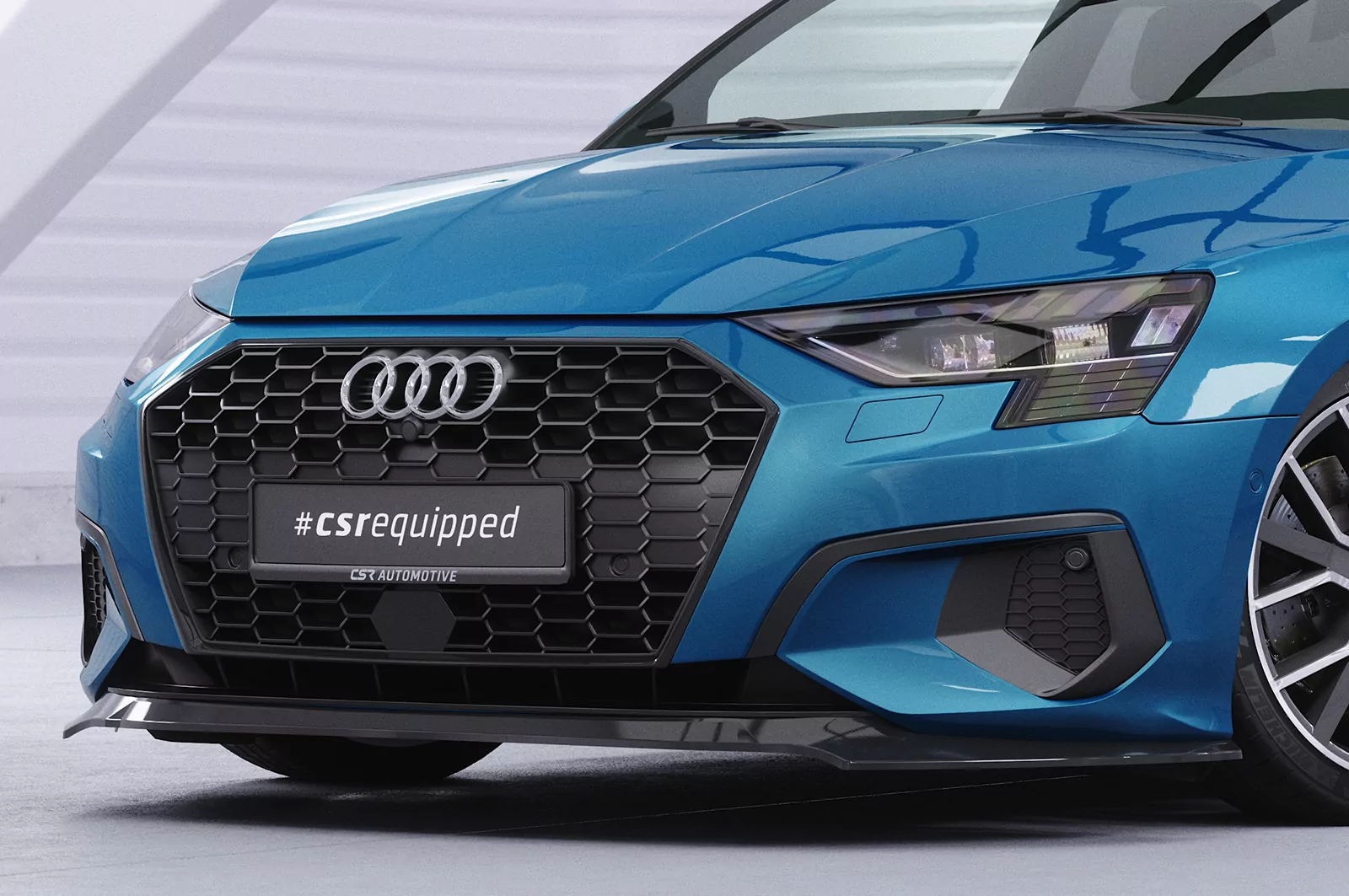 Cup-Spoilerlippe mit ABE für Audi A3 8Y Limousine CSL616 Schwarz Strukturiert