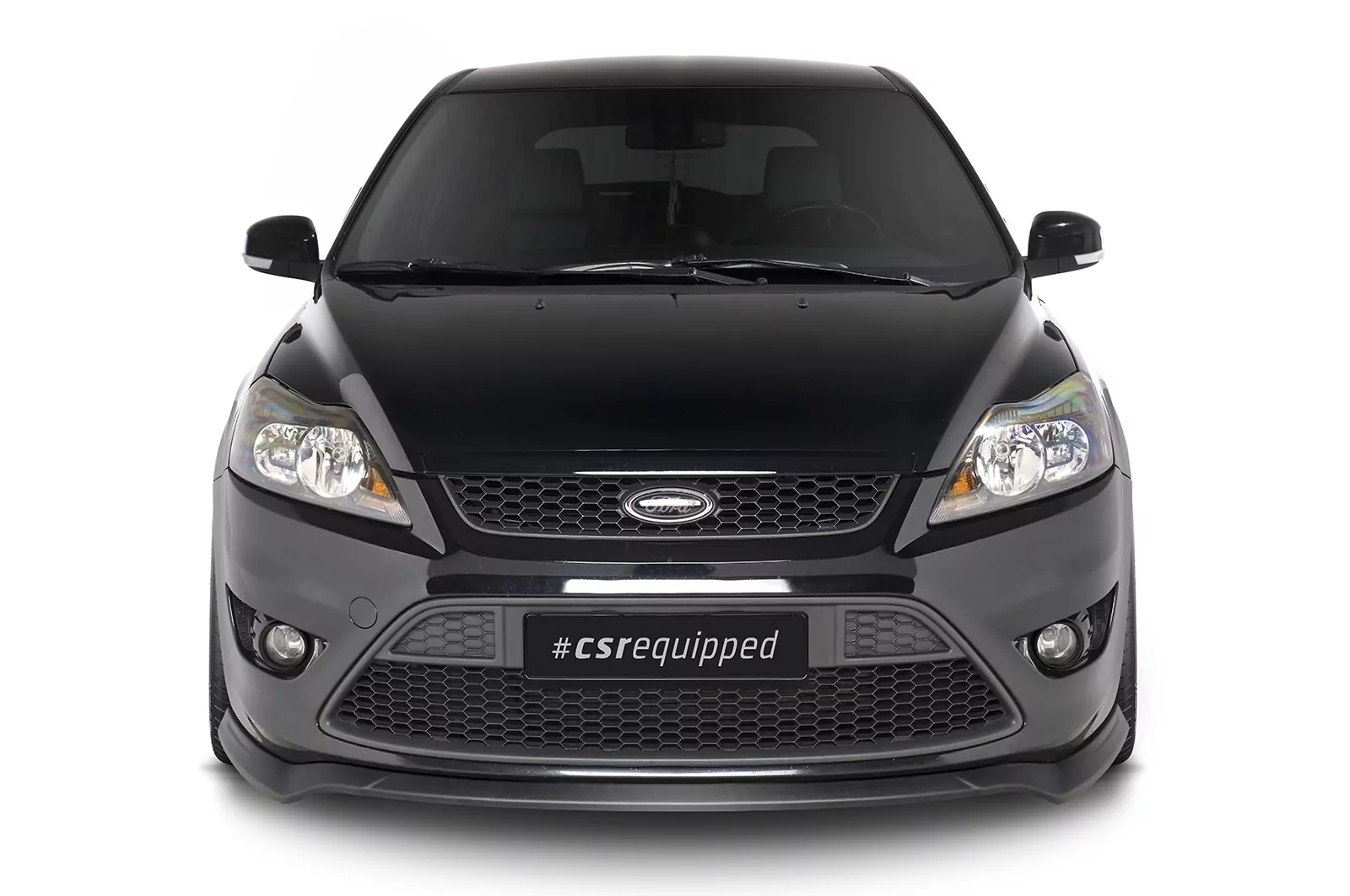 Cup-Spoilerlippe mit ABE für Ford Focus MK2 ST CSL509 Schwarz Strukturiert