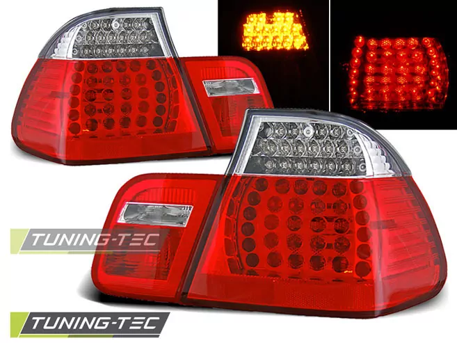 Led Tail Lights Red White Fits Bmw E46 09.01-03.05 Sedan