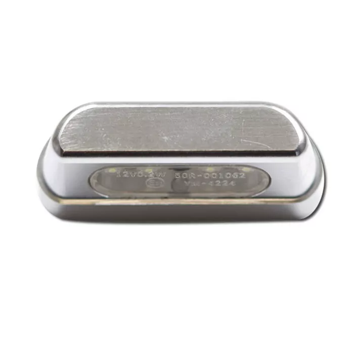 LED-Kennzeichenbeleuchtung "Zest" Schraubenabstand: 45mm | E-geprüft | chrom | Alu