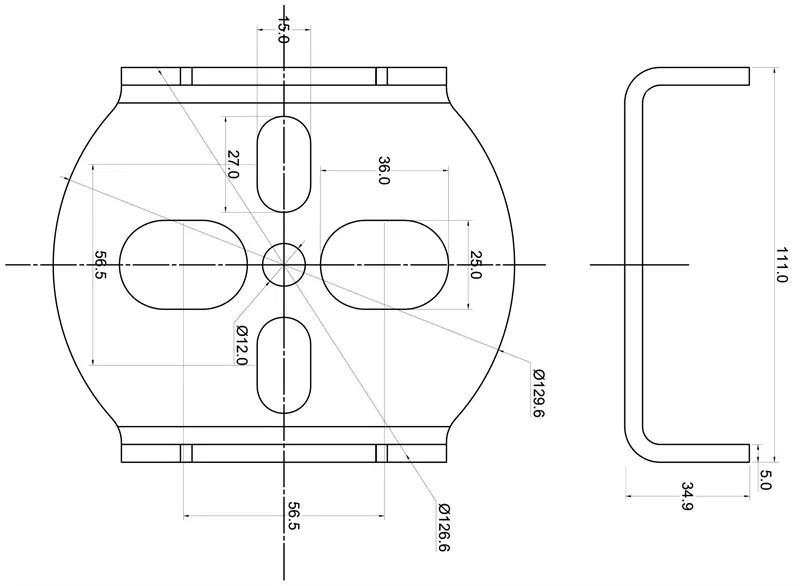 TA Technix universelle Achsköper-Balgplatte mit 2-1/4